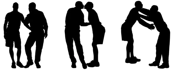 Gay Vector silhouettes. — Stok Vektör