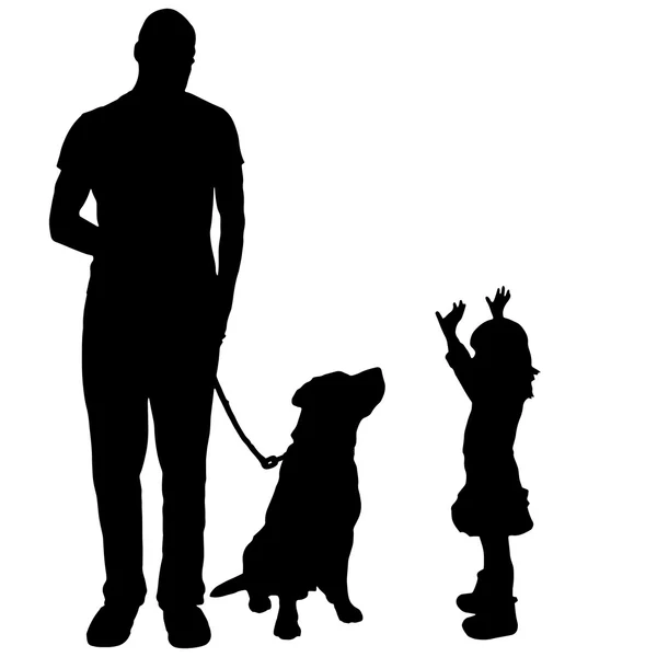 Vector silhouette of a family. — Stock Vector