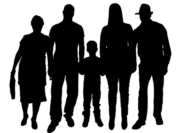 Vector silhouette of family. — Stock Vector