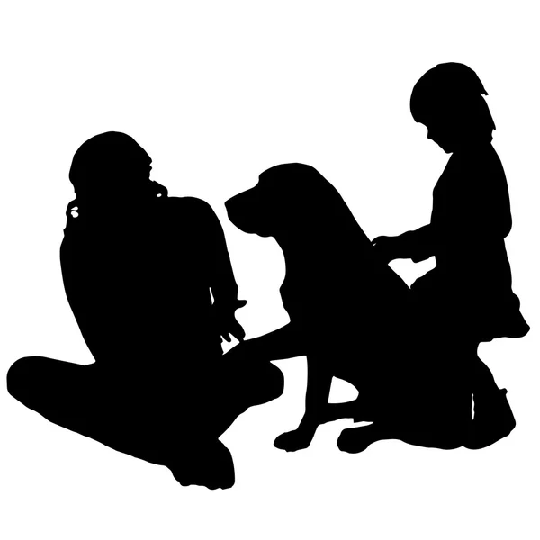 Vector silhouette of a family. — Stock Vector