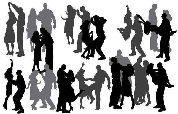 Vector silhouette of people.