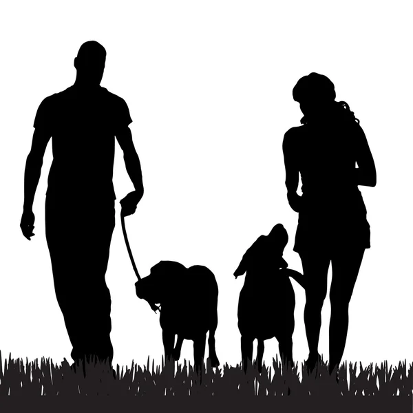 Vector silhouette of a family. — Stock Vector
