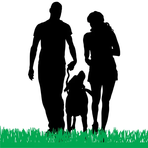 Vector silhouette of a family. — Stock Vector