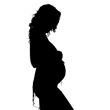 hamile bir siluet vektör.