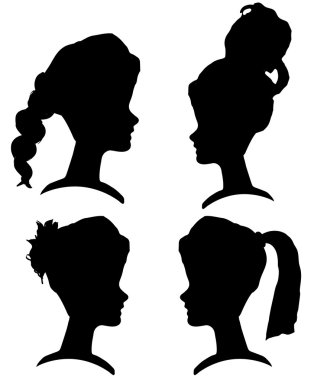 kadın siluetleri vektör.