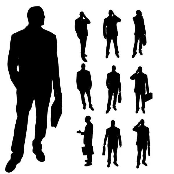 Vector silhouette of businessman. — Stock Vector