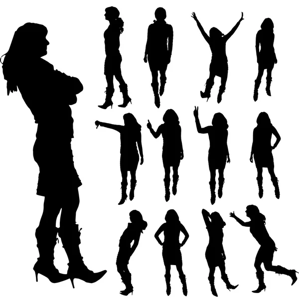 Silhouette vectorielle d'une femme . — Image vectorielle