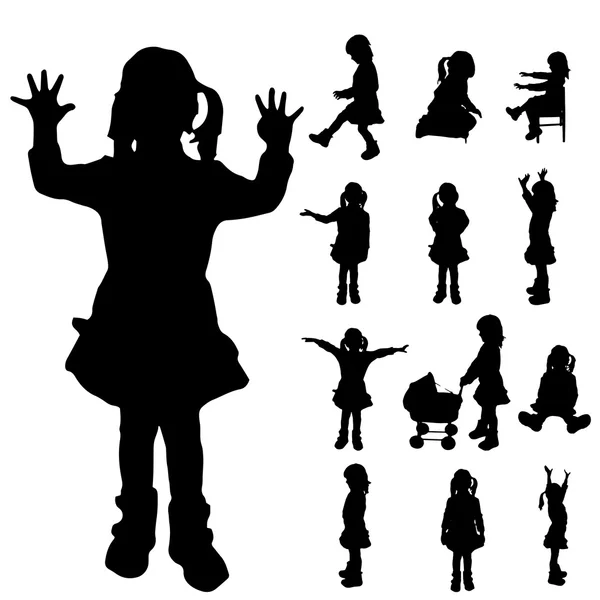 Silhouette vectorielle d'une fille. — Image vectorielle