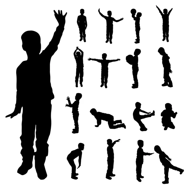 Vector silhouet van een jongen. — Stockvector