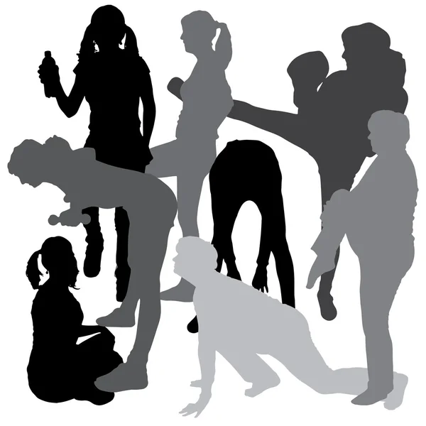 Silhouette vectorielle d'une femme . — Image vectorielle