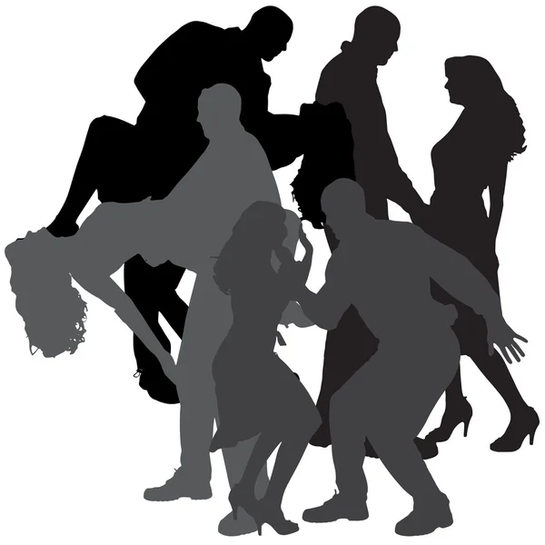 Vector silhouette of people. — Stock Vector