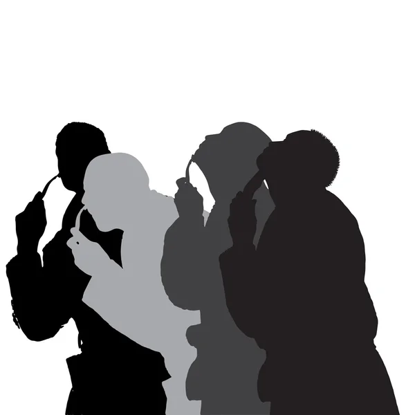 Silhouette vettoriale delle persone . — Vettoriale Stock