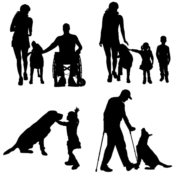 Silhouette vectorielle d'une famille . — Image vectorielle