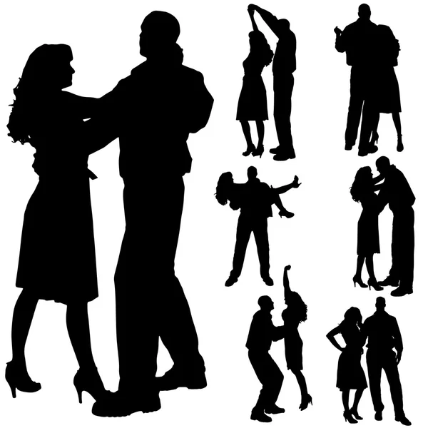 Vector silhouette of people. — Stock Vector