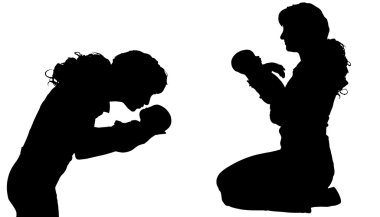 bir kadının siluet vektör.