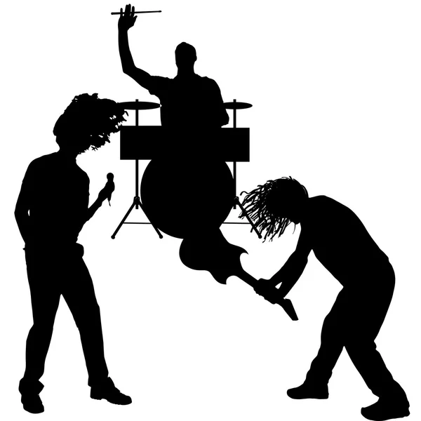 Vector musicians silhouette. — Stock Vector