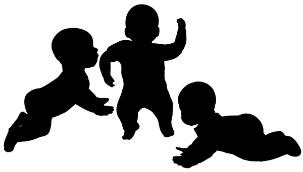 Vektorsilhouette eines Kleinkindes. — Stockvektor