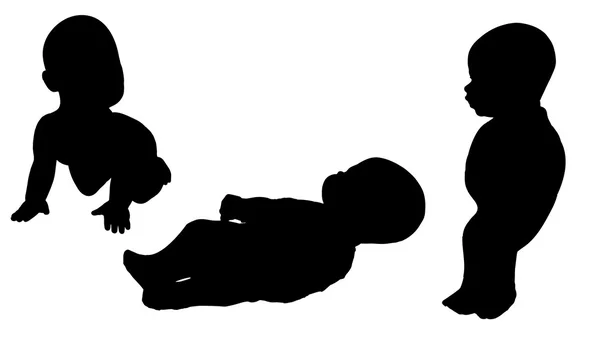 Vector silhouette of a toddler. — Stock Vector