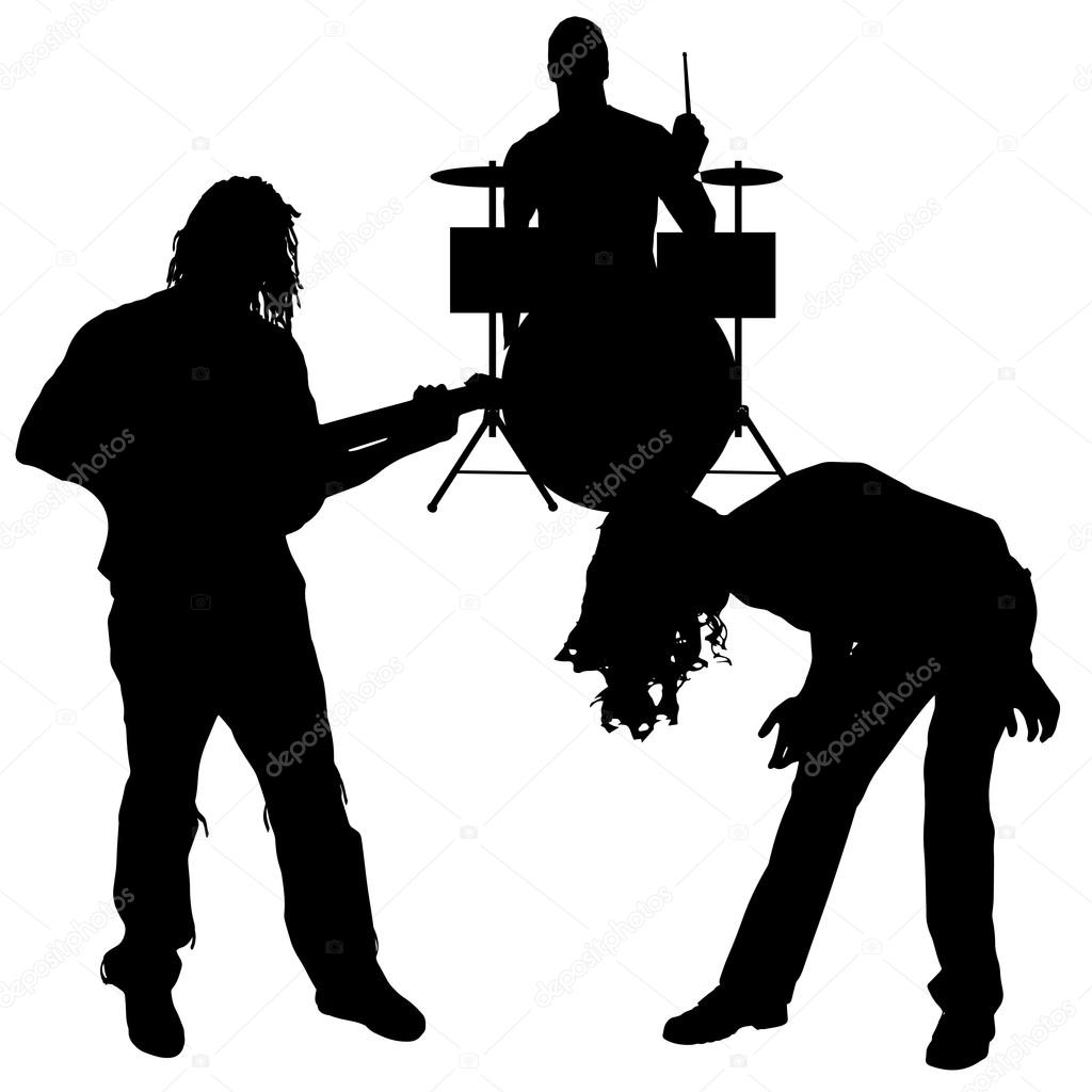 Vector musicians silhouette.