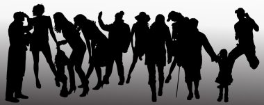 insanlar siluet vektör.