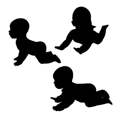 bir toddler siluet vektör.