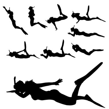 bir kadının siluet vektör.