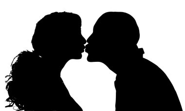 Vector silhouettes erkek ve kadın.