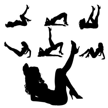 bir kadının siluet vektör.