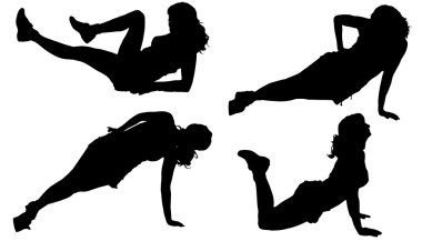 bir kadının siluet vektör.