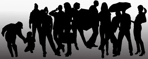 Vector people silhouette. — Stock Vector