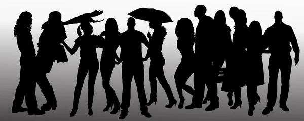 Vector people silhouette. — Stock Vector