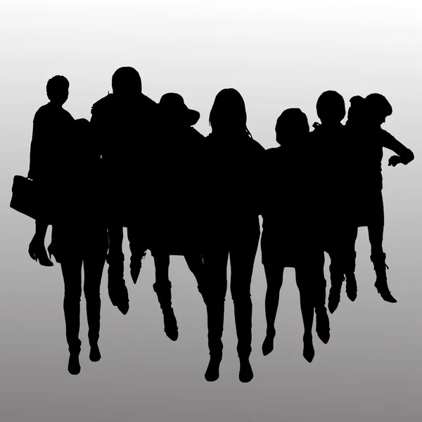 Vector silhouette of business people. — Stock Vector