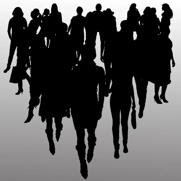 Vector silhouette of business people. — Stock Vector