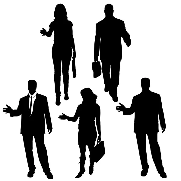 Vector silhouette of business people. — Stock Vector