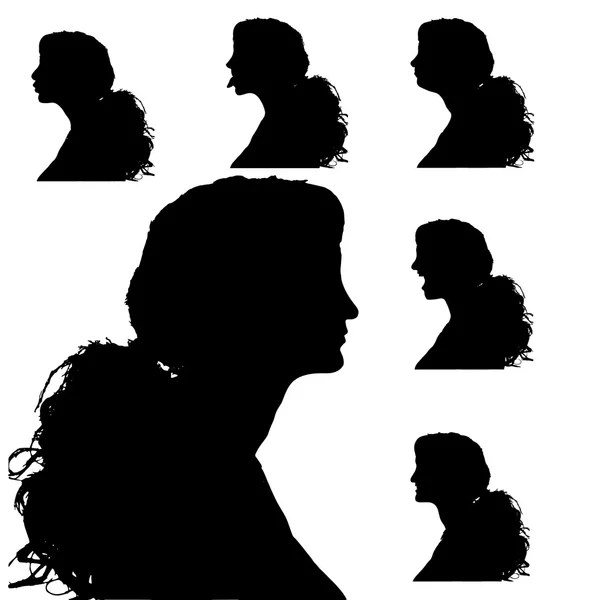 Vector silhouettes woman. — Stock Vector