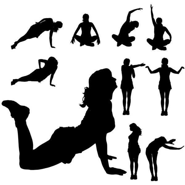 Silhouette vectorielle d'une femme . — Image vectorielle