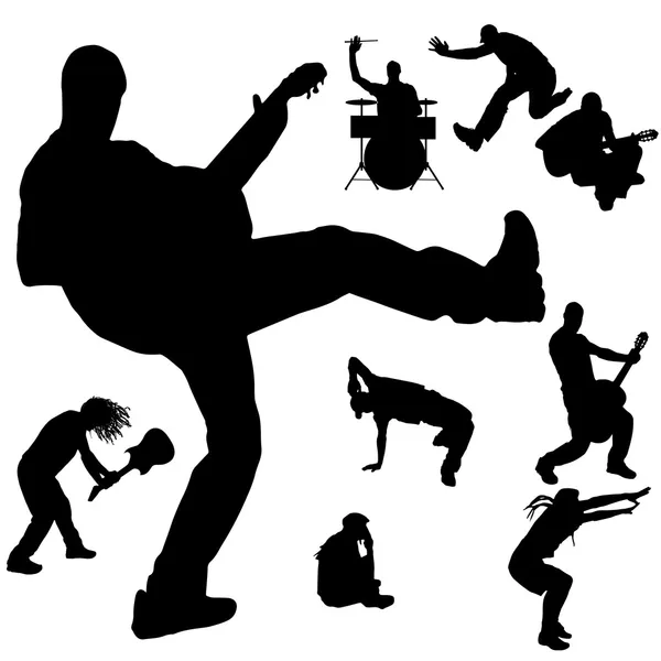 Vector silhouet van de band. — Stockvector