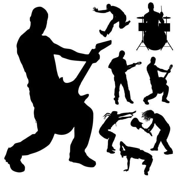 Vector silhouet van de band. — Stockvector