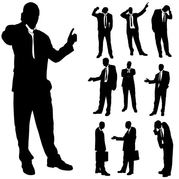 Vector silhouette of business people. — Stock Vector