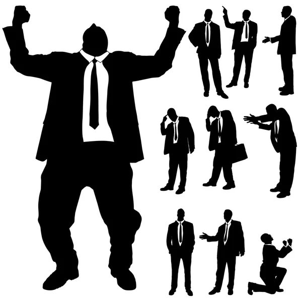 Vector silhouette of business people. — Stock Vector