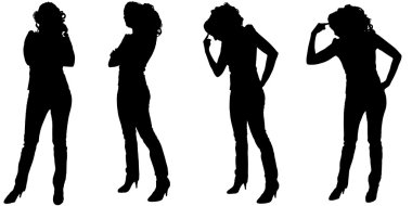 bir kadının siluet vektör.