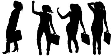 iş kadını siluet vektör.