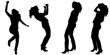 bir kadının siluet vektör.