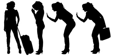 iş kadını siluet vektör.