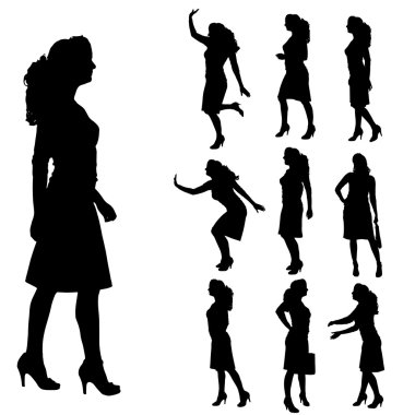 kadının Vector silhouettes.