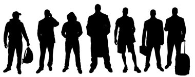 Vector silhouettes of different people. clipart