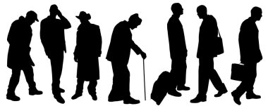 farklı insanların Vector silhouettes.