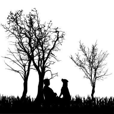 bir kadının siluet vektör.