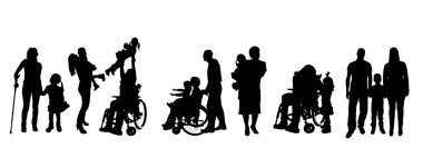 farklı insanların Vector silhouettes.