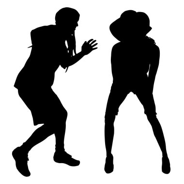 insanların siluet vektör.